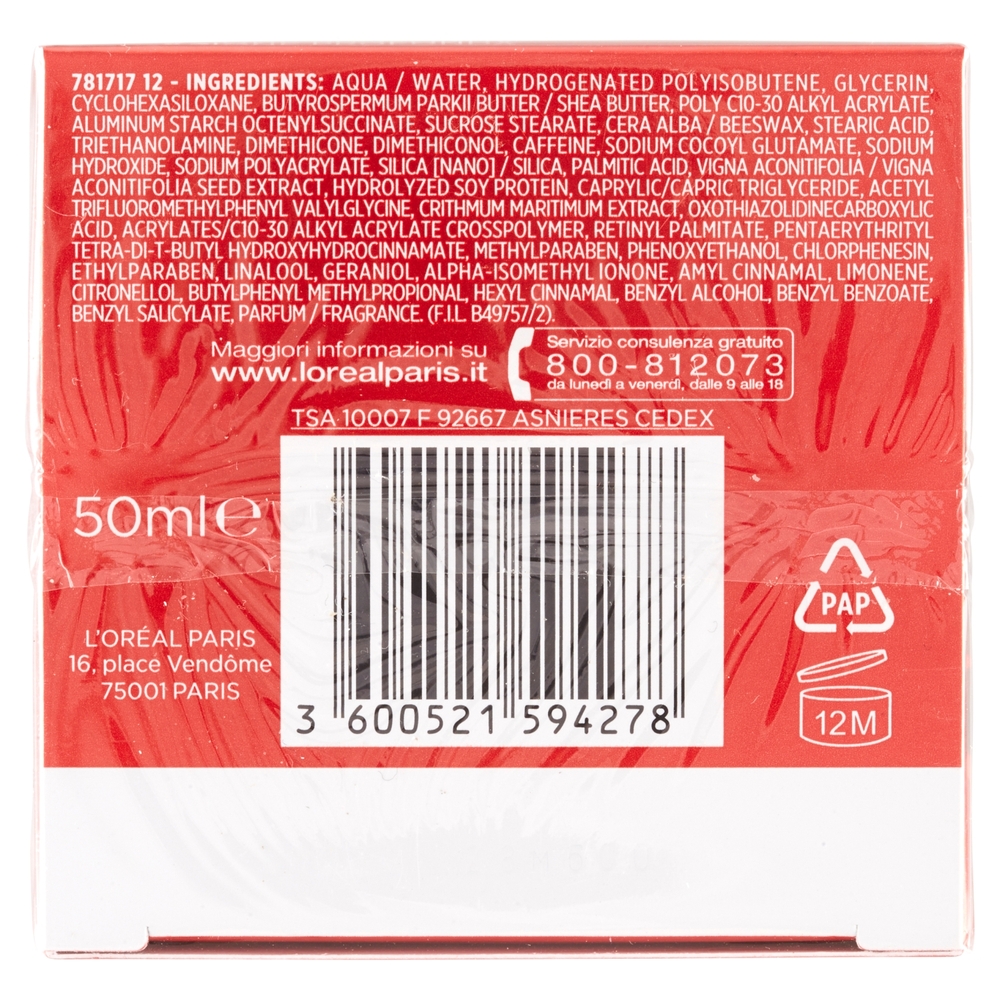 L'Oréal Paris Revitalift Viso, Contorni e Collo Trattamento Rimagliante Anti-Rughe+Rassodante 50 ml